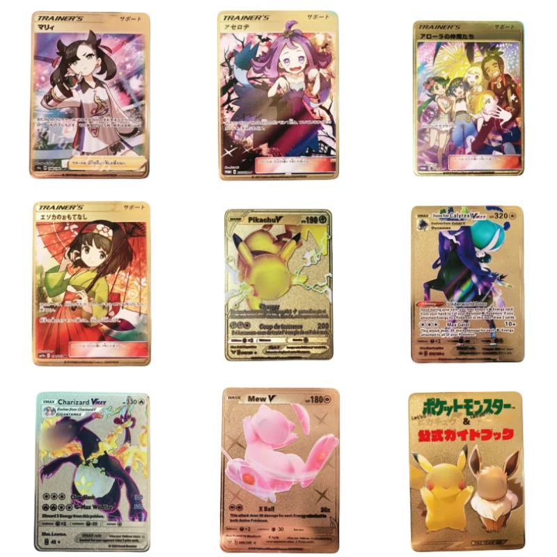 

Картка-тренер покемонов, коллекционная карта персонажей Марни, товары в стиле аниме, Эрика, детская модель, праздничные подарки для мальчиков и девочек с героями мультфильмов