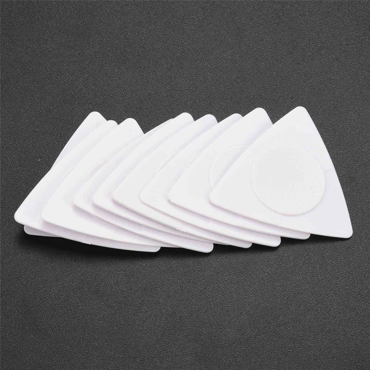 ABYB  50pcs Triangle-Guitar Picks 1.0 0.75 0.5 mm Thickness in PC + ABS Material Antislip Style Picks White