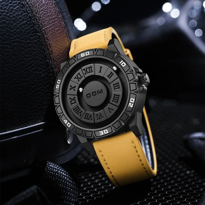 DOM D-1726 Original New Male Magnetic Concept Quartz Sports Luxury Watch Minimalist Waterproof Men\'s Ball Bearing Clock Relogio