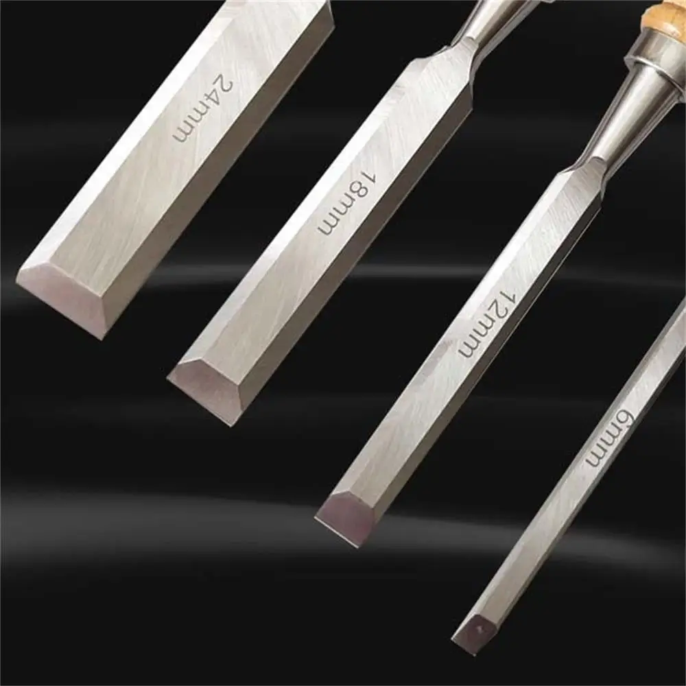 4PCS Woodworking Carving Chisel Kit Carpentry Flat Chisel Woodcut Carving Knife Professional Woodworking Sculpture Tools