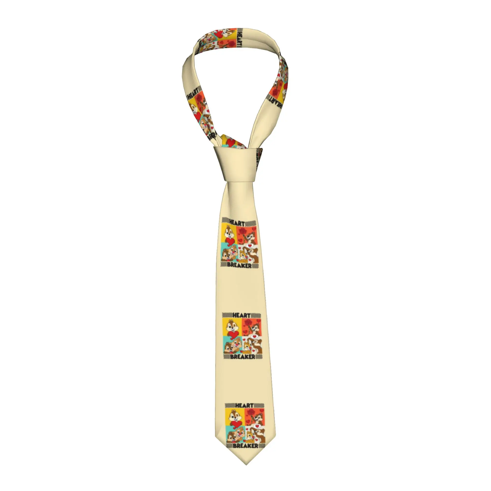 

Классический галстук «Чип и Дейл» ко Дню святого Валентина с принтом «Heart Breaker» для свадьбы, индивидуальный дизайн, мужской, в стиле аниме, кавайный, мультяшный