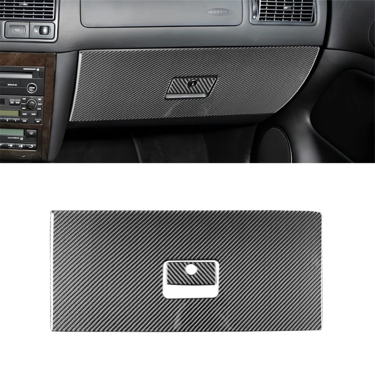 For VW Golf 4 MK4 1999-2004 LHD Soft Carbon Fiber Car Passenger Side Storage Glove Box Panel Cover Trim