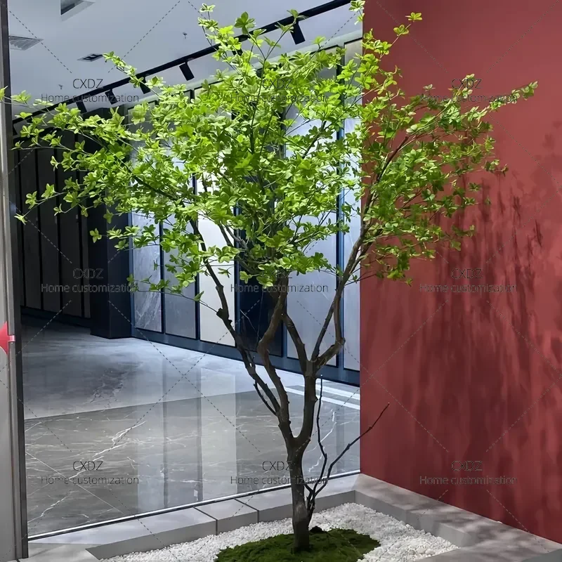 Simulation Japanese Hanging Bell Tree Large Fake Green Plant Indoor Outdoor Decoration Window Wall Mount Artificial