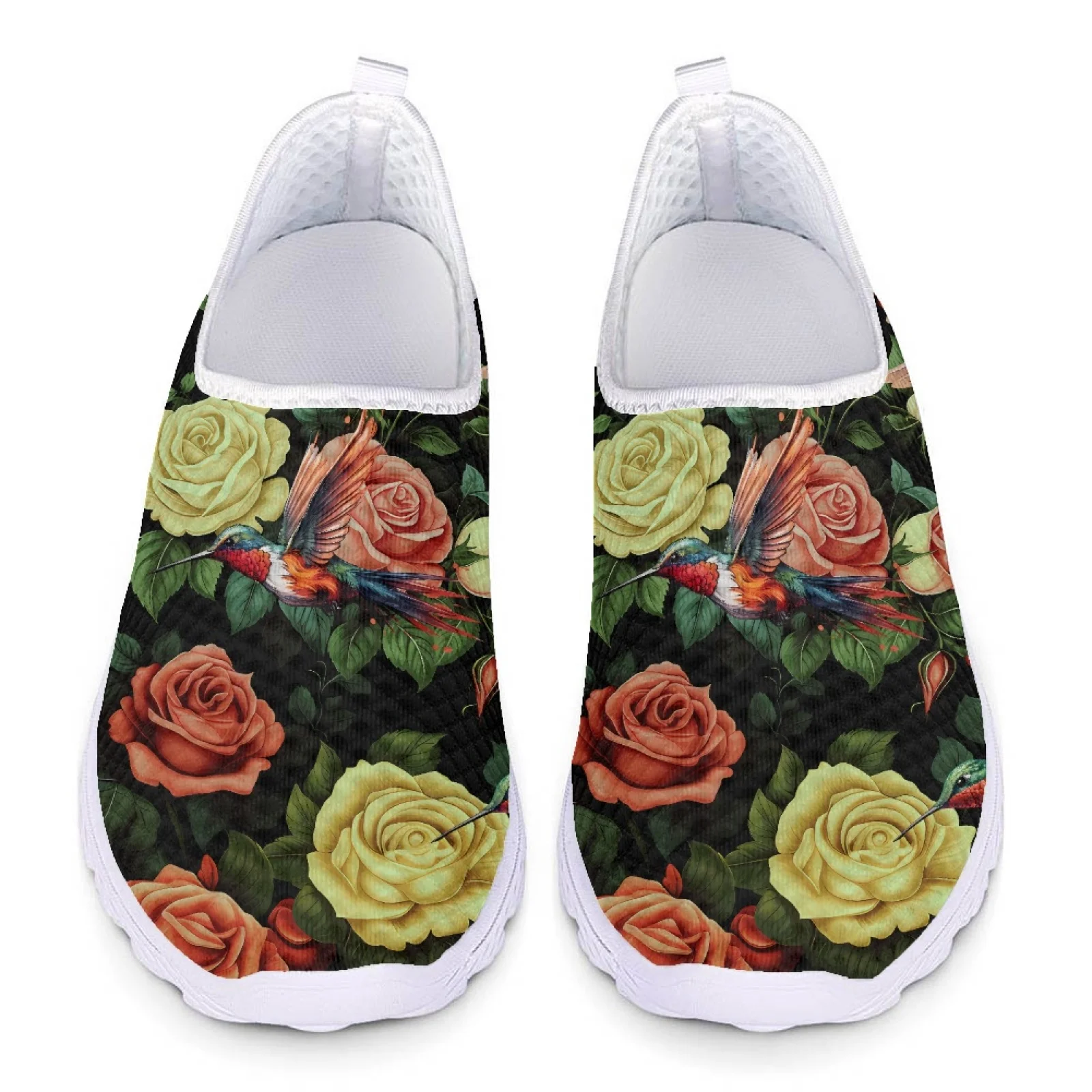 Flowers 3D Print Nurse Summer Woman Flat Shoes Penny Loafers Women Casual Shoes Mesh Slip On Flats Sneaker Ladies Sneakers