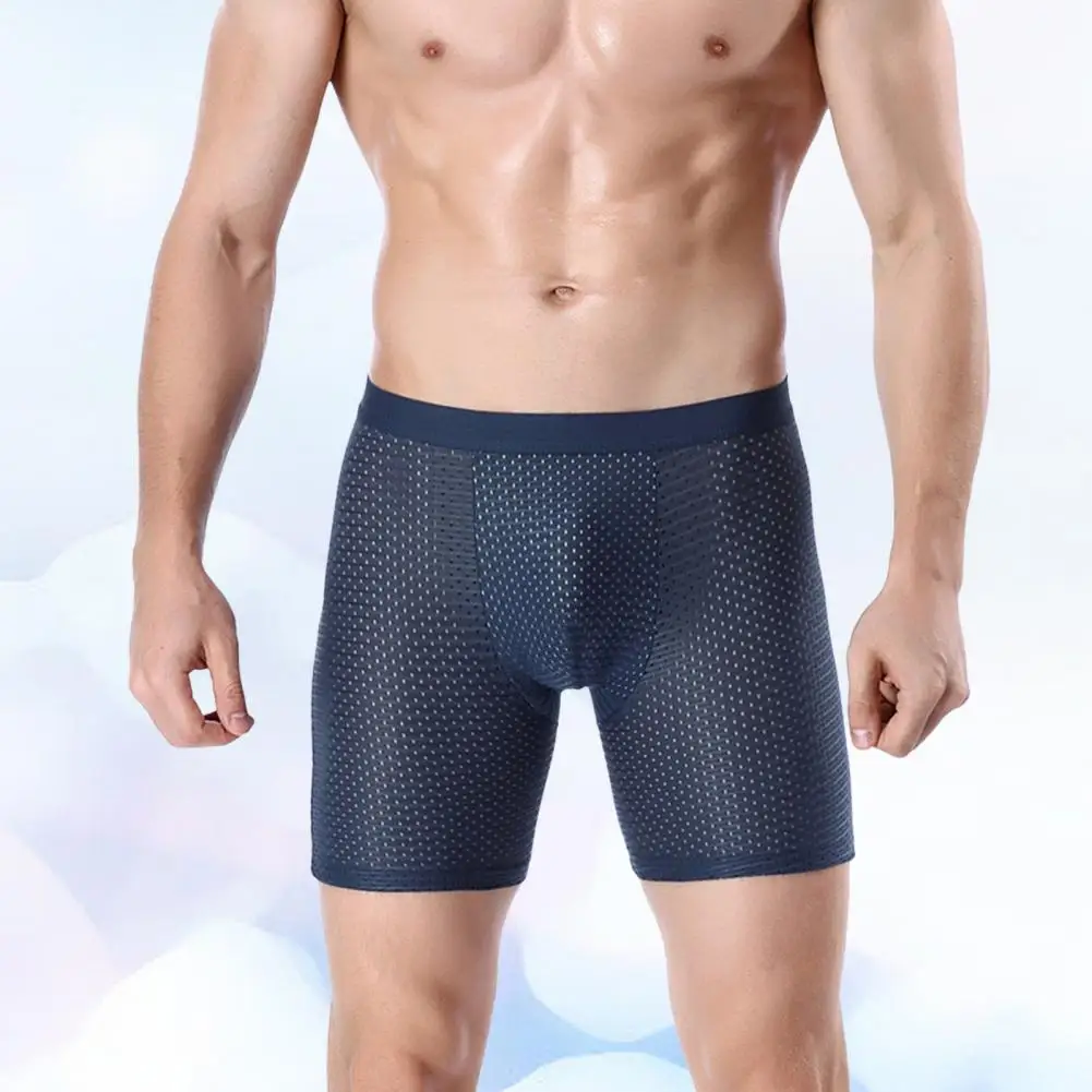 Men Boxers Multi Holes Breathable Compression Shorts Men Sport Shorts Athletic Workout Running Underpants Elastic Sports Panties