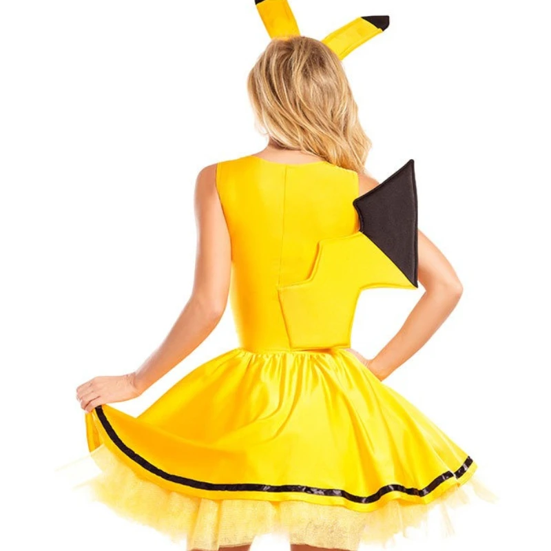 زي أنيمي بيكاتشو 2025 باللون الأصفر النابض بالحياة | زي تنكري للعب الأدوار مع ذيل قابل للفصل، فستان حفلات تنكرية للمعجبين #3