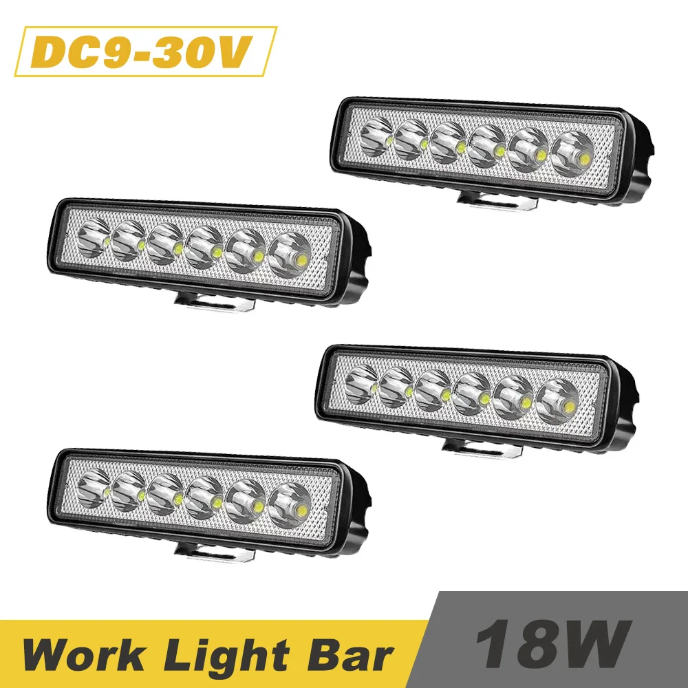 

6 LED High Bright Spotlight 18W Car Work Light Universal Offroad Automobile Truck Driving Fog Headlights DRL Driving Lamp 12V24V
