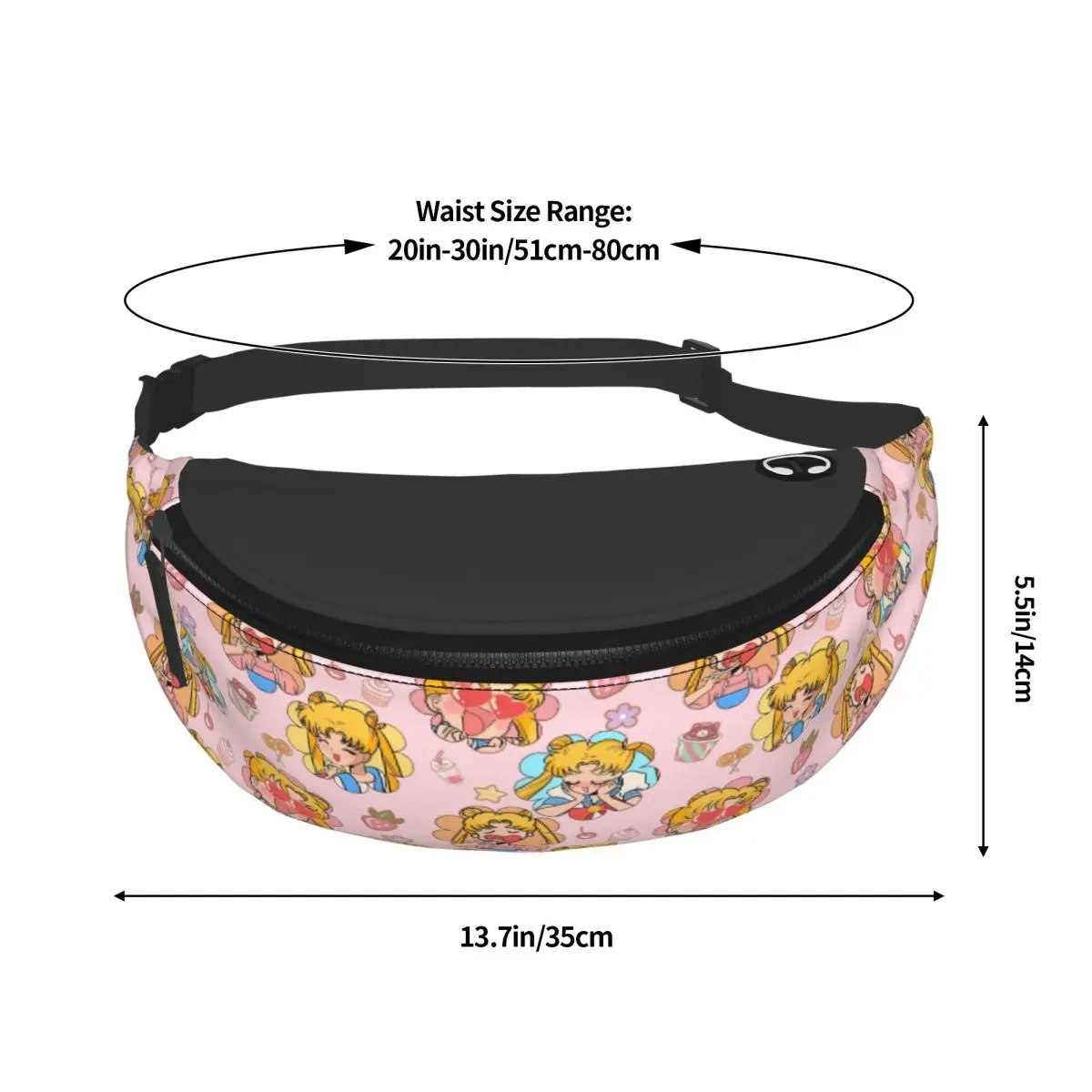 Custom Fashion S-Sailors M-Moons Mangas Japan Fanny Pack for Traveling Men Women Crossbody Waist Bag Phone Money Pouch - view 5