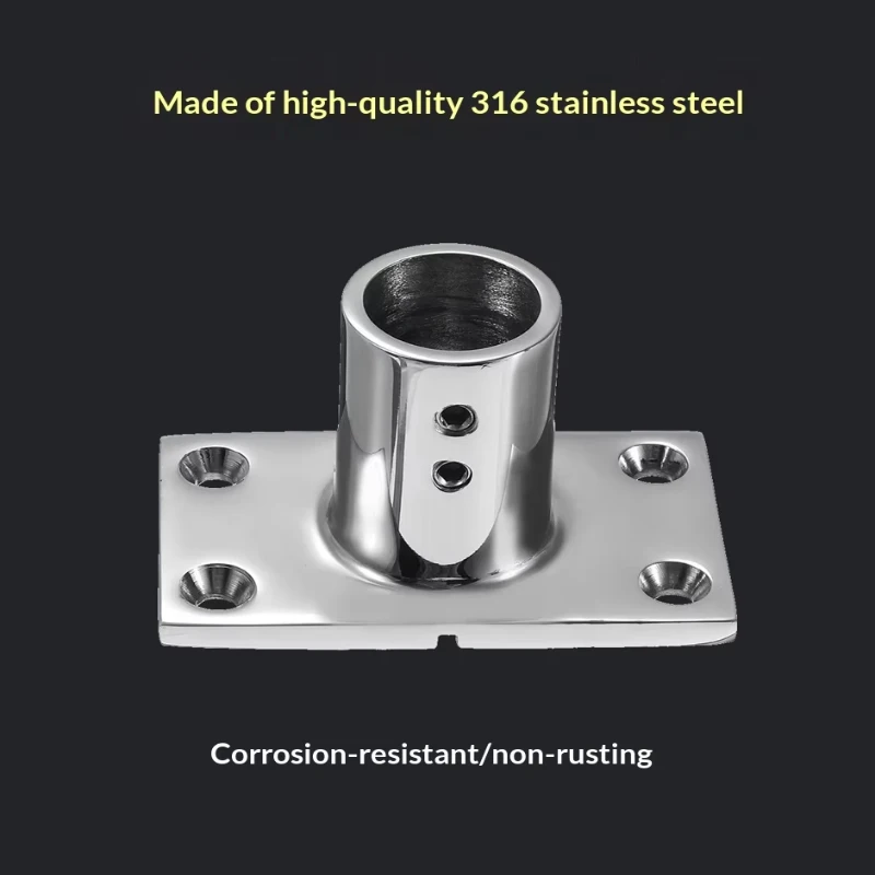 Stainless Steel Flange Base, Extended Round Tube Bracket, Heavy Duty Clothes Rack Support with Expansion Screws