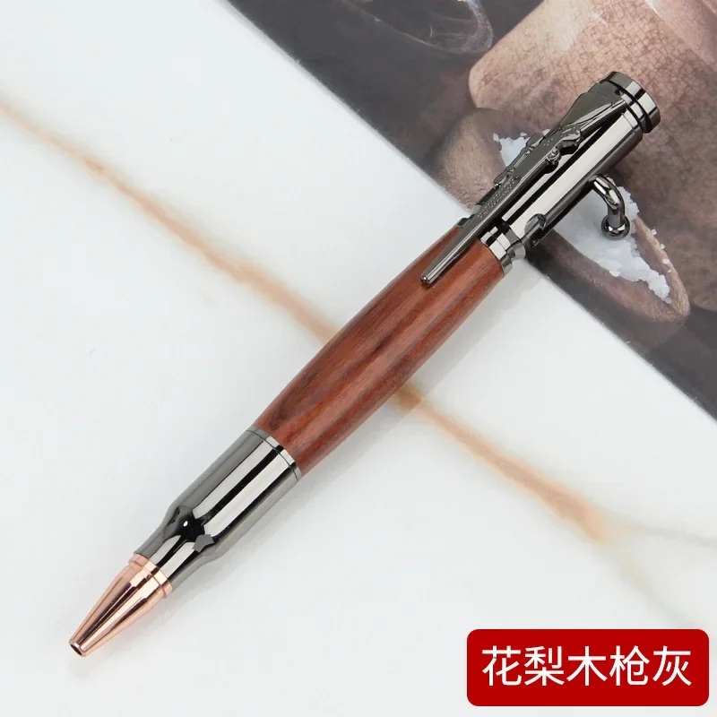 Professioneller Bolt Action-Kugelschreiber – 1 Stück langlebiger Metall-Holzstift, Geschenk für Reisen, Büro, Schule, Hochzeit – Detail 9