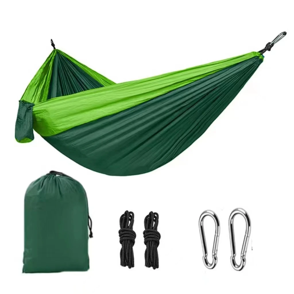 Hot Sale Outdoor Portable Parachute Nylon Camping Hammerck Hammock with Tree Strap