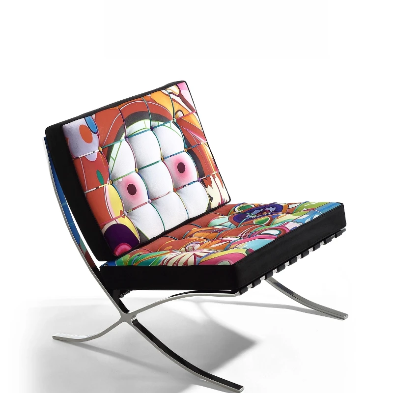 

Graffiti Painting Commemorative Edition Barcelona Creative Leisure Chair Italian Nordic Sofa Chair