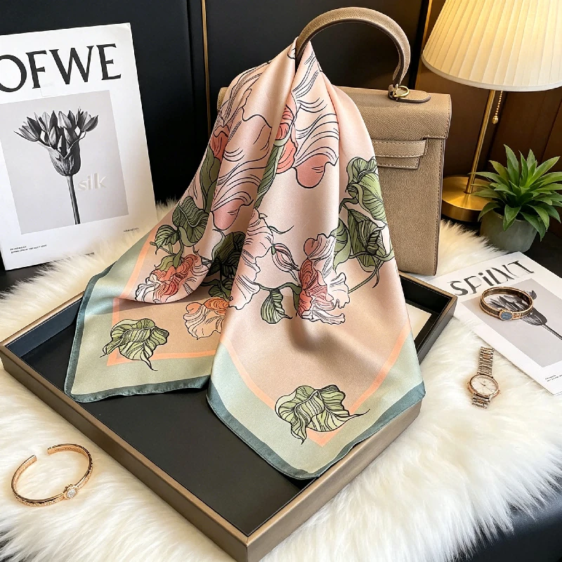 وشاح حريري مربع 70 سم بنمط صين - مراجعة Women'S Retro Bags وسعره