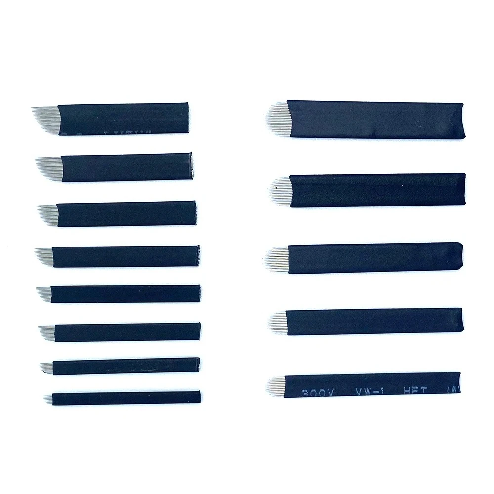 

Black 0.18mm Manual Eyebrow Blades U Shape 12U 14U 16U 18U NANO Microblading Needles for Permanent Makeup Tattoo Supplies 50pcs