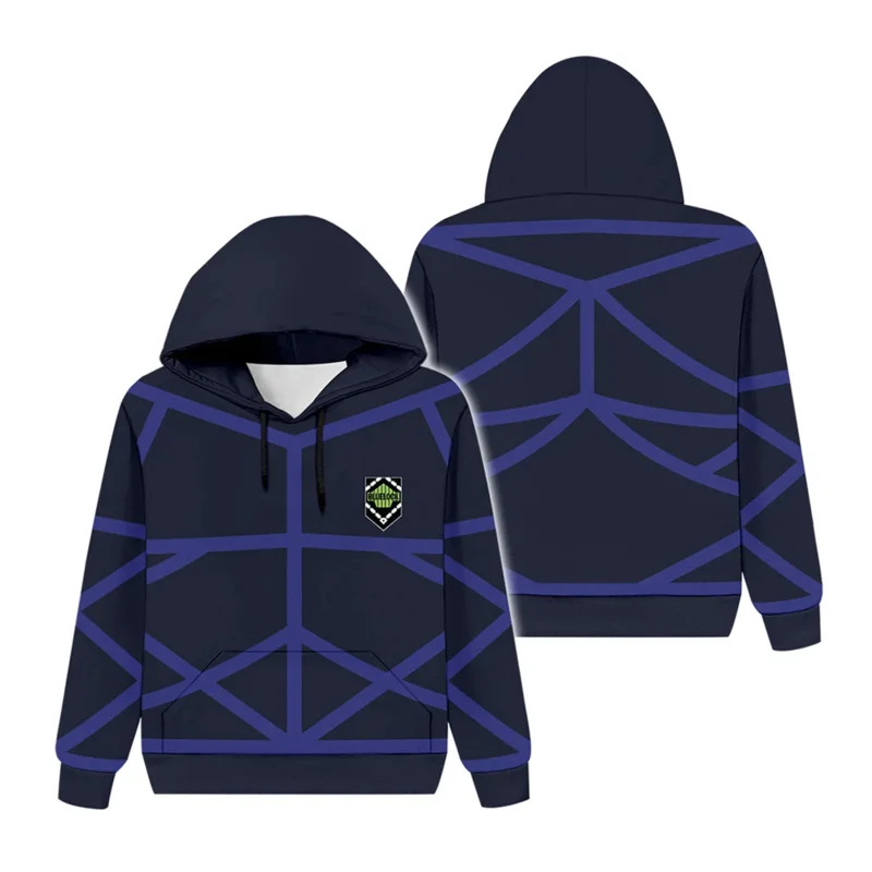 Blue Lock Cosplay Hoodie 3D Printed Hood Pullover Sweatshirt Baseball Uniform Streetwear Zip Up Jacket Coat