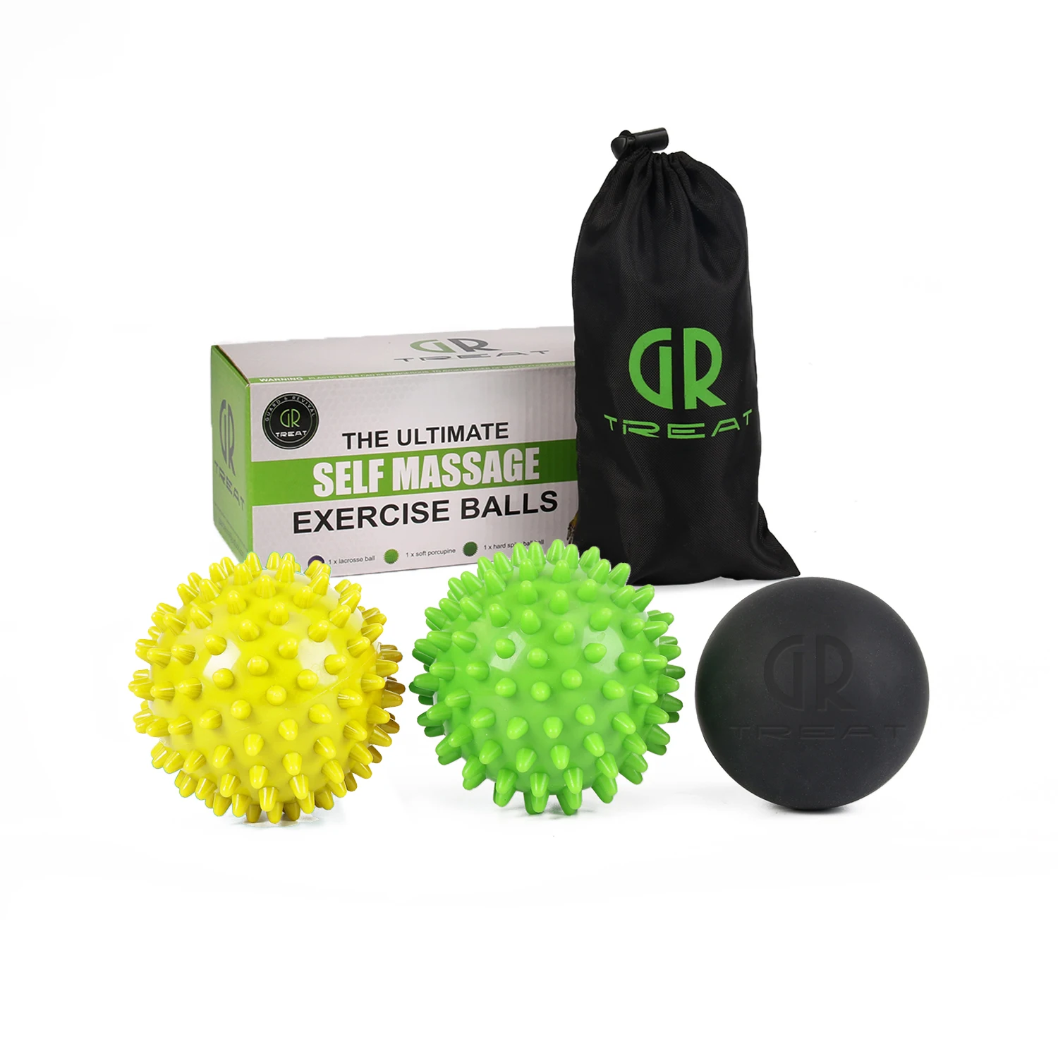 Massage Ball 3-piece Hedgehog Ball Yoga Massage Ball Fitness Fascia Ball Grip Ball Foot Massage Relaxation Prick Ball