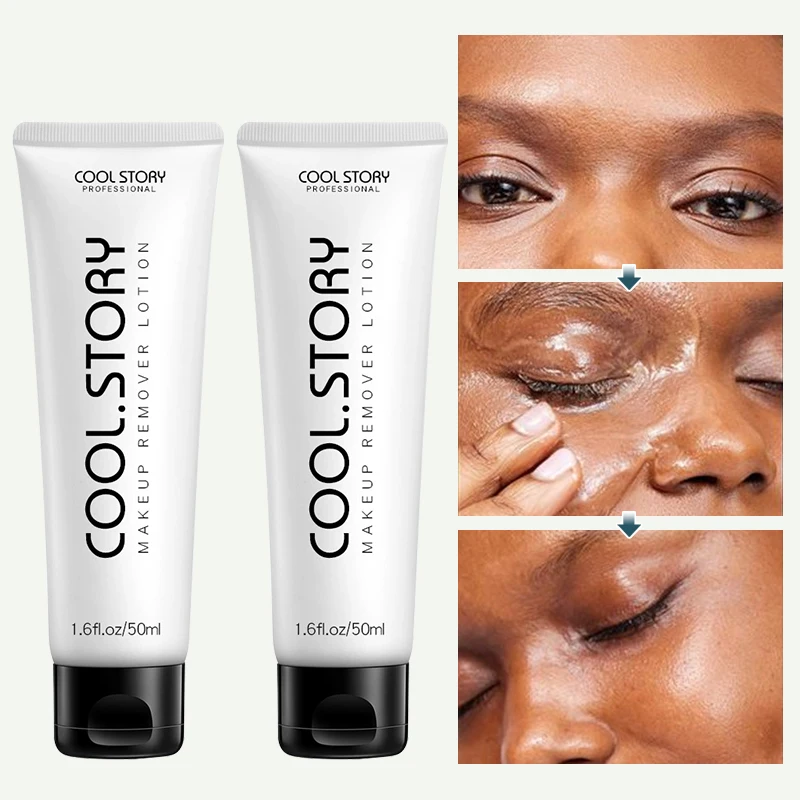 Makeup Remover Lotion 50ml, Gentle Non-irritating Cleansing Milk, Quick Dissolve Waterproof Makeup, Hydrating Facial Cleansing