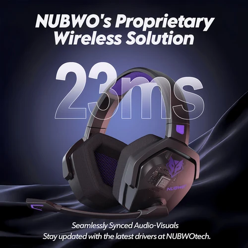 Imagen 2 del producto NUBWO G06 Auriculares inalámbricos duales para jugadores con micrófono para PS5, PS4, PC, móvil, Switch, auriculares para juegos Bluetooth 5,3 de 2,4 GHz