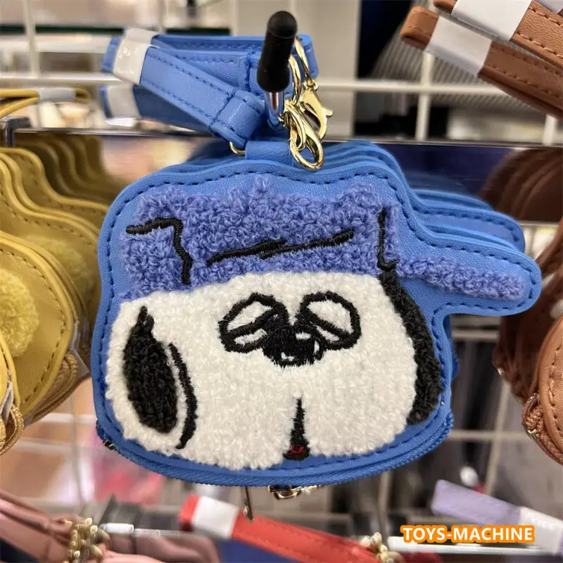Cartoon Snoopy Embroidered Zero Wallet Backpack Pendant Kawaii Zipper Makeup Bag Travel Portable Storage Bag Holiday Gift