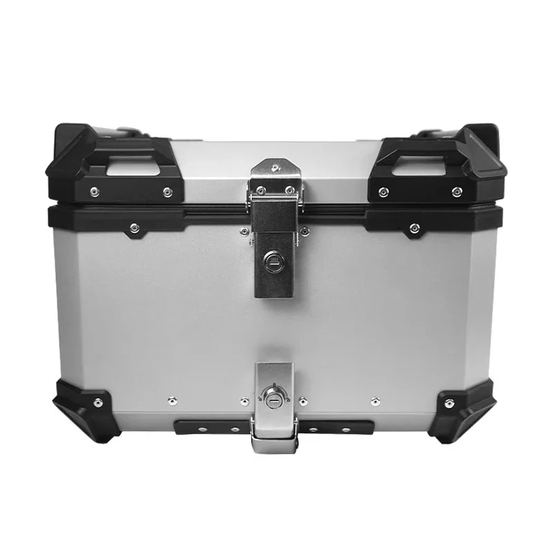 

F2-MOTO 55L Серебристый верхний ящик из алюминиевого сплава для установки хвоста мотоцикла и электромобиля