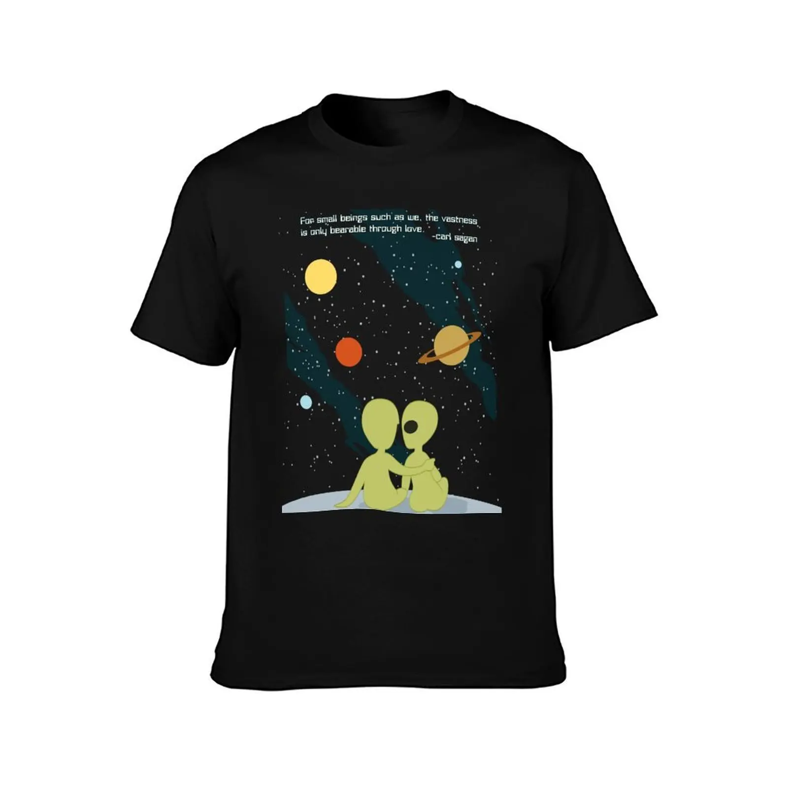 Carl Sagan Alien Love T-Shirt Trendy Print Short Sleeve T-Shirt