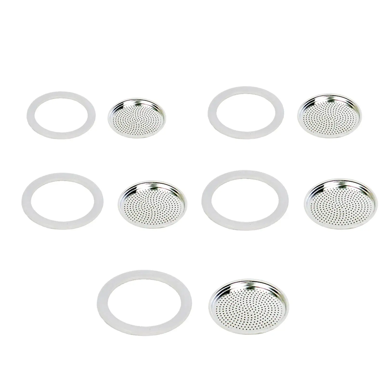 Gasket Seal Rings with Aluminum Filter Portable Accessory for Moka Pot Espresso Maker Machine Cafes Coffee Shop