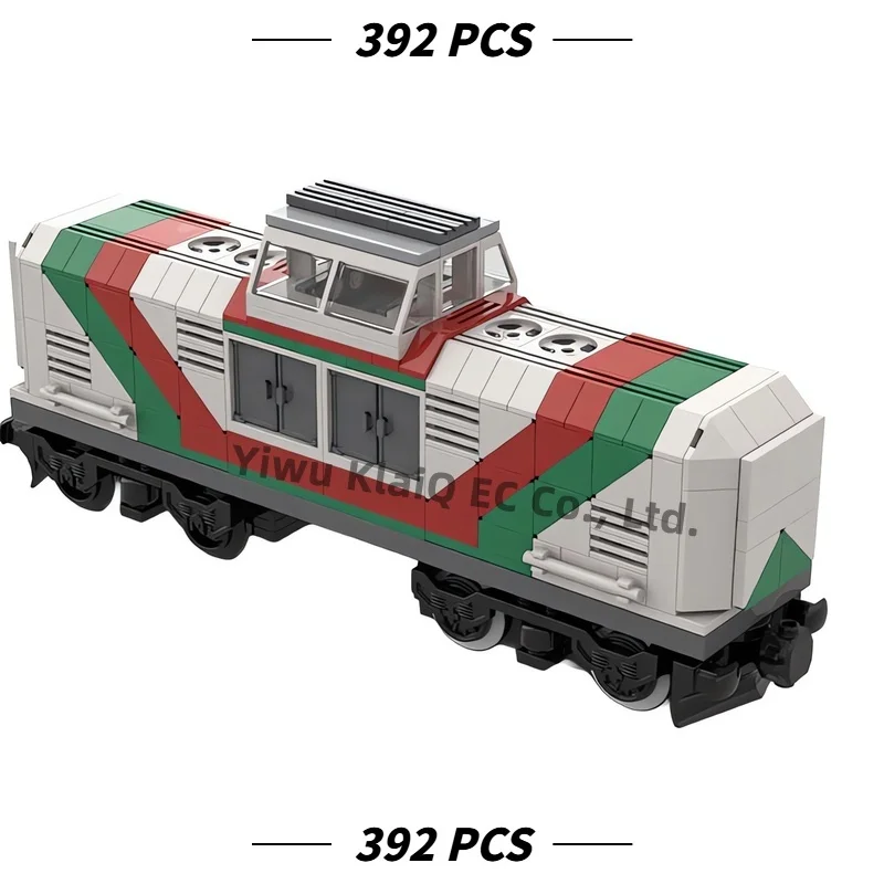 392 PCS MOC Enclosed Cab Freight Locomotive Train Model Building Blocks Modular Railway Engine Bricks Assembly Set for Adults