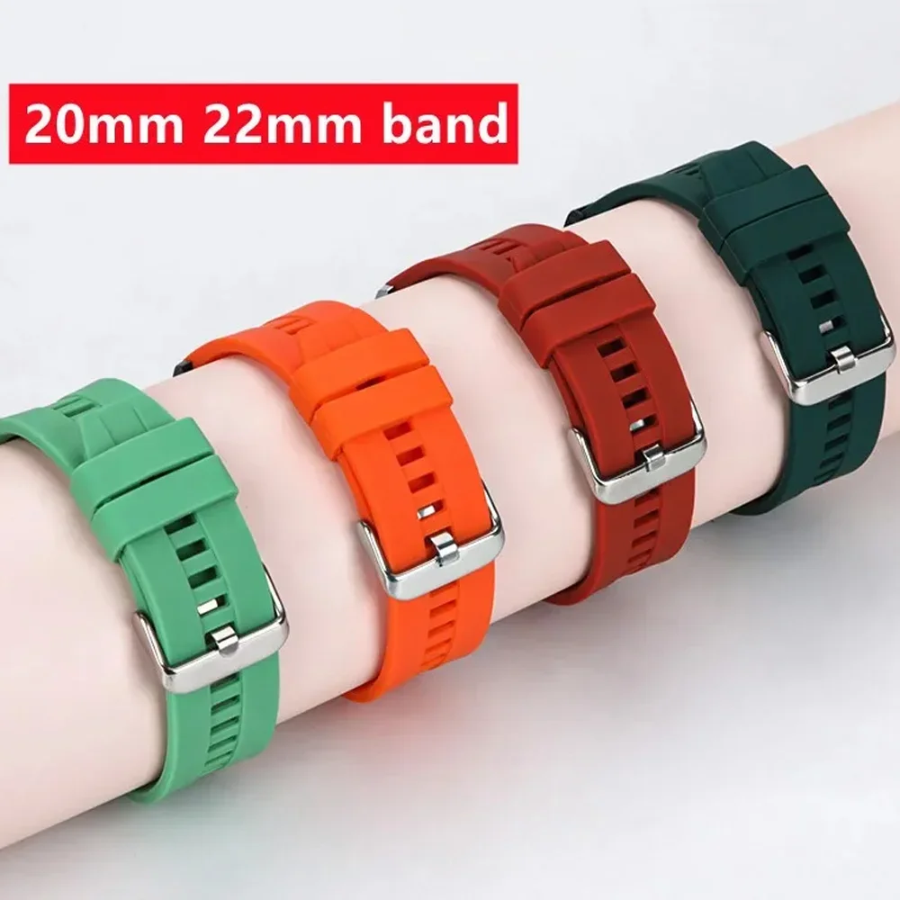 

20mm 22mm watch band for Samsung Galaxy watch 7/6/5/pro/4/6 classic/Active 2 Silicone Sport bracelet huawei gt 4-3-pro-2e strap