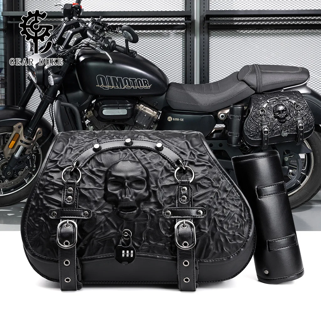 Harley motorcycle modification side luggage heavy industry anti-theft prince cruise equipment car edge hanging bag