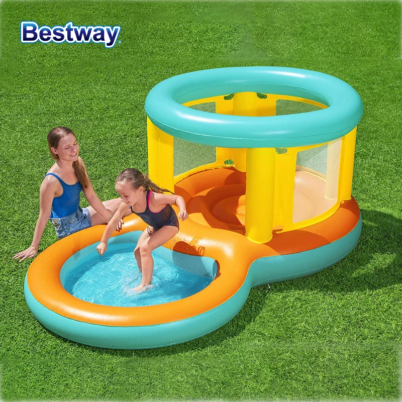 

Bestway 52385, надувной шезлонг и игровой бассейн, шезлонг в парке с водной горкой, бассейн со прыжками и брызгами для уличного двора