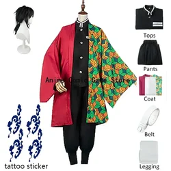 IN STOCK Tomioka Giyuu Cosplay Costume Wig Tattoo Sticker  Anime Kimono Uniform Halloween Christmas Party Clothes for Men