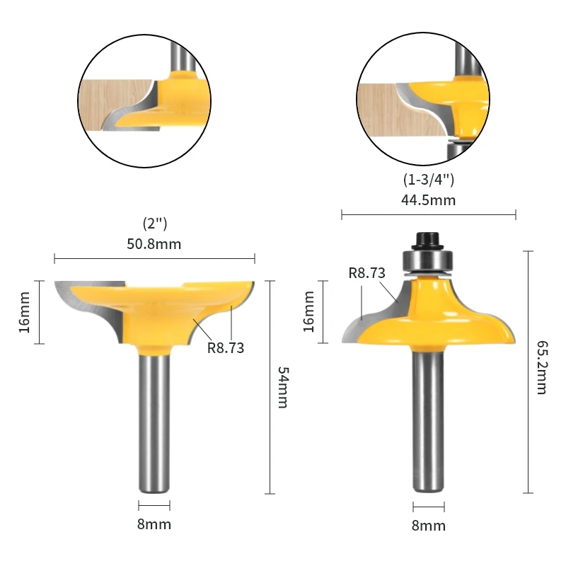 Yusun-木工用ドリルビット,2個,8mm,12mm,12.7mm,交換用シャンク