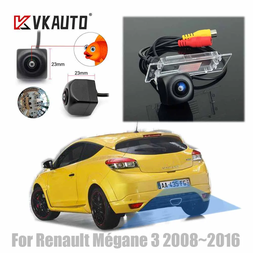 Vkauto Fish Eye Rear View Camera For Renault Megane III X95 HB Coupe 2008~2016 HD CCD Night Vision Backup Reverse Parking Camera