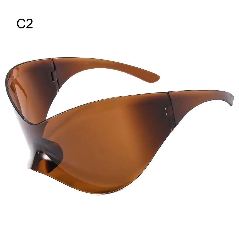 Rimless Sports Sun Glasses Goggle Punk Y2K Sunglasses Wrap Around Futuristic Sunglasses Shades for Men Women