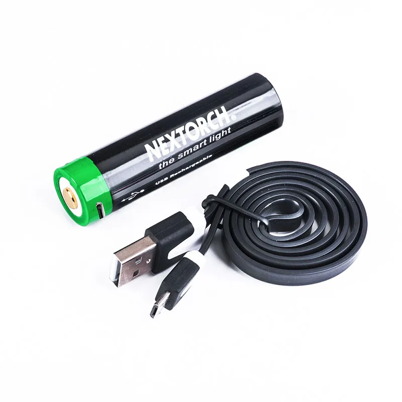 Nextorch 18650 Battery for Flashlights, Multiple circuit protection, Available in 2600mAh/3400mAh, Charging Port, Rechargeable