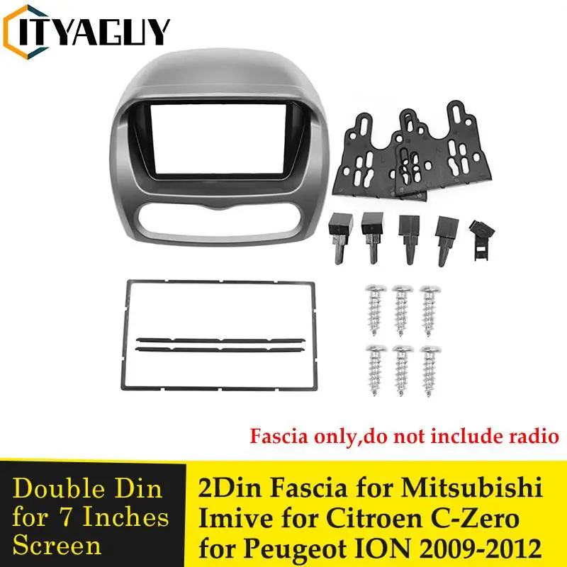 Car Fascia Radio Panel for CITROEN C-Zero Czero for PEUGEOT ION EV for MITSUBISHI i MiEV 2009-2012 Facia Plate Adapter Bezel Kit