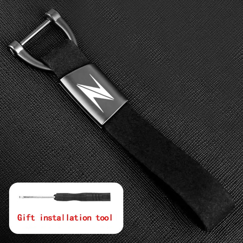 For KAWASAKI New Z400 2019 Z900 Z1000 Z800 Z750 Z300 Z650 Custom LOGO Motorcycle Keyring Zinc Alloy Suede Leather Keychain