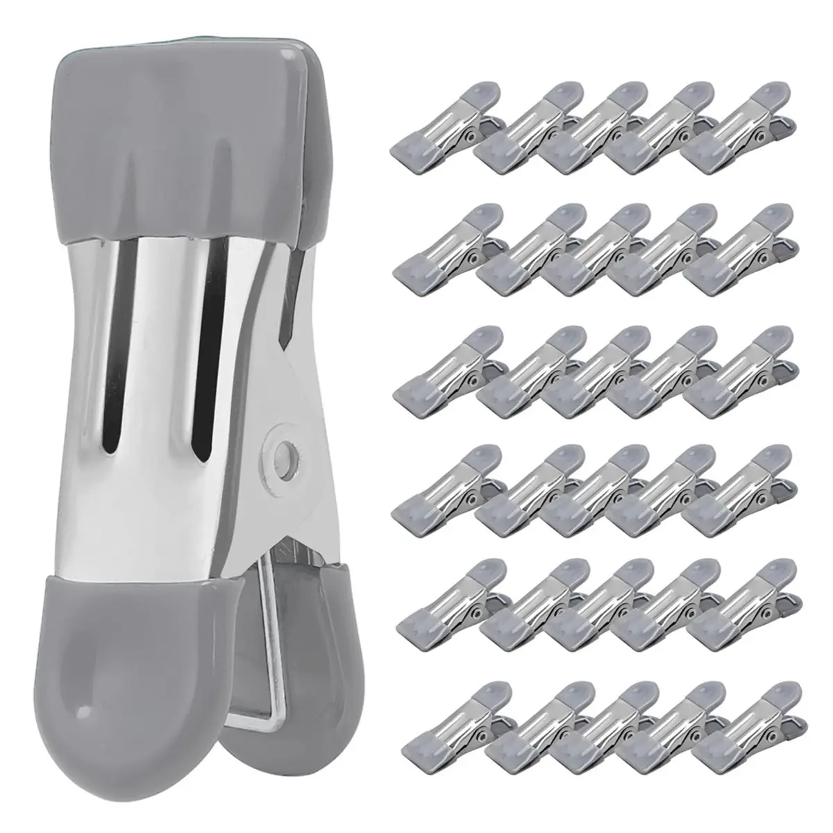 2026 Trend Clothes Pins Heavy Duty 30 Pack - 2.17 Inch Metal Chip Clips, Clothespins for Photo Drying Clothesline Laundry Sock