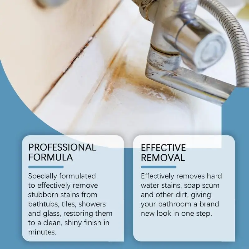 Bathroom Descaler Foam Cleaner, Upgrade Powerful Bathroom Descaler Foam Cleaner All Purpose Rinse Cleaning Foams with Sponge for