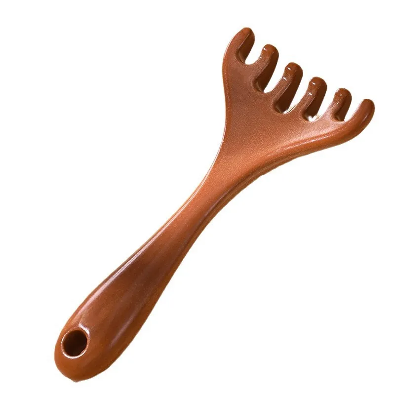 

6-Claws Head Wooden Meridian Massage Comb Anti-static 6-Claw Head Massager BGua Sha Tool Head Massage Brush Scalp Hair Comb Tool