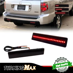 Car Rear Bumper Reflector Tail/Brake Lights Red LED Rear Fog Lights w/ Sequential Turn Signal For Honda Pilot 2006 2007 2008 12V
