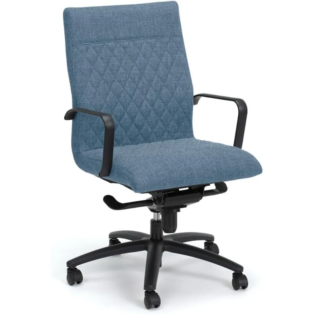 

Ergonomic Parker Mid-Back Office Chair with Arms - Black Framed Executive Reception Seating