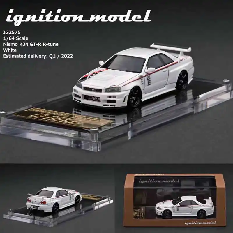 1:64 JDM Ares Skyline GTR R34 Z-TUNE, литая под давлением статическая миниатюрная модель автомобиля из сплава, подарок для мальчика, украшение комнаты.