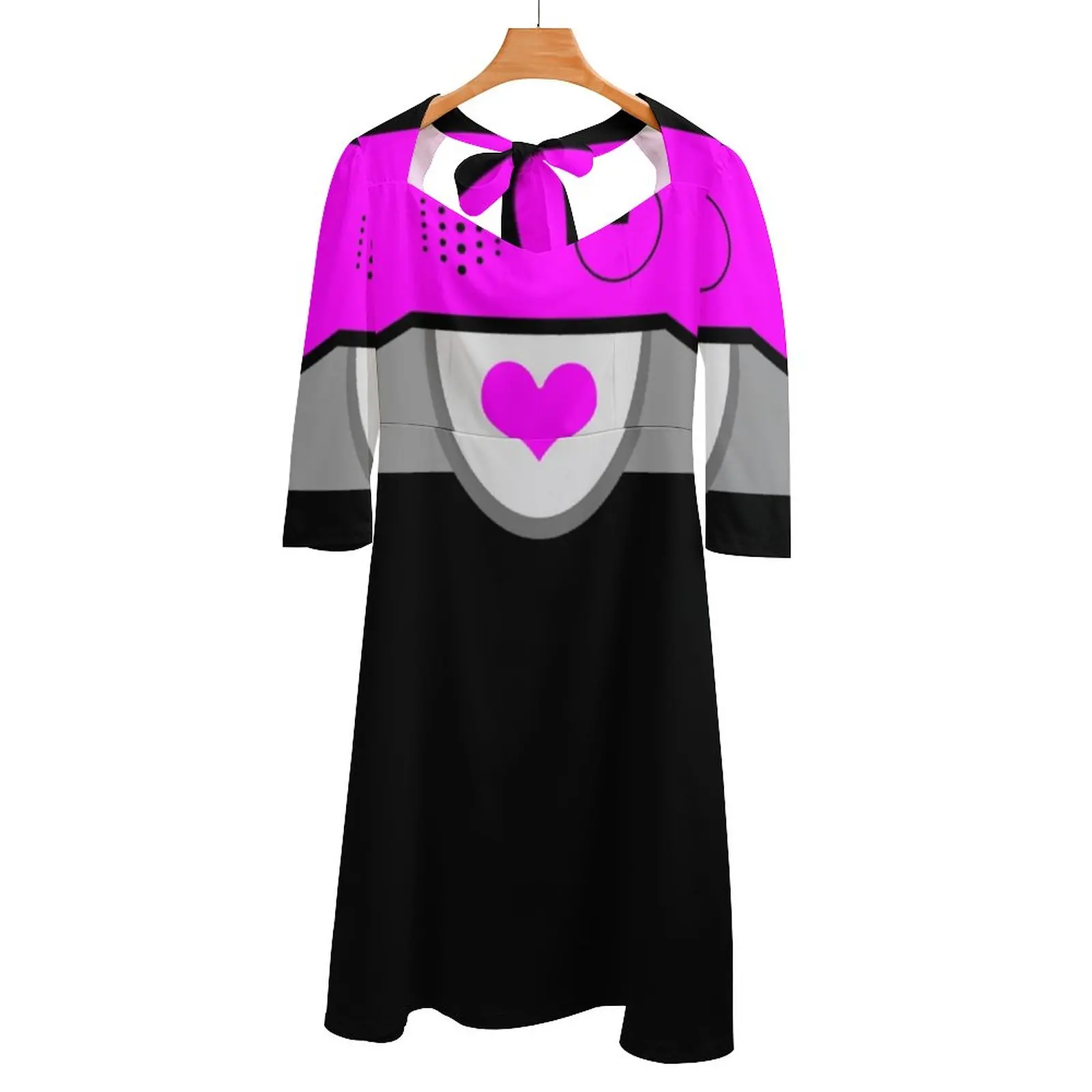 

Heart To Heart Dress - Inspired By Mettaton Ex From Undertale Back Lacing Backless Dress Square Neck Dress Sweetheart Knot