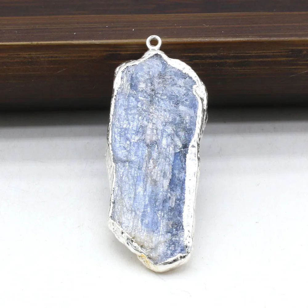 Natural Stone Blue Spodumene Rough Irregular Pendant For Jewelry MakingDIY Necklace Earring Hanging Accessories Charm Gift Party