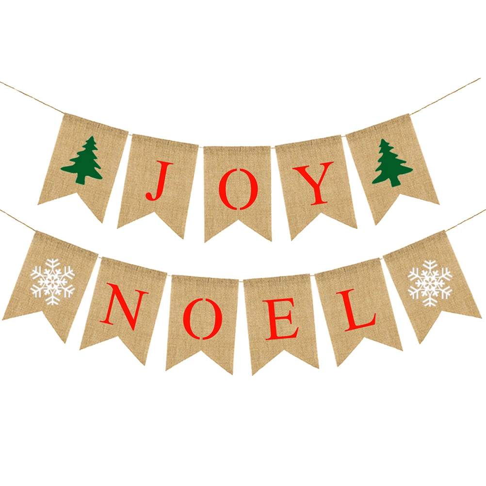 

Snowflakes Pull Flag Thanksgiving Decoration Christmas Garland Banner Mantle Banners Merry The Sign