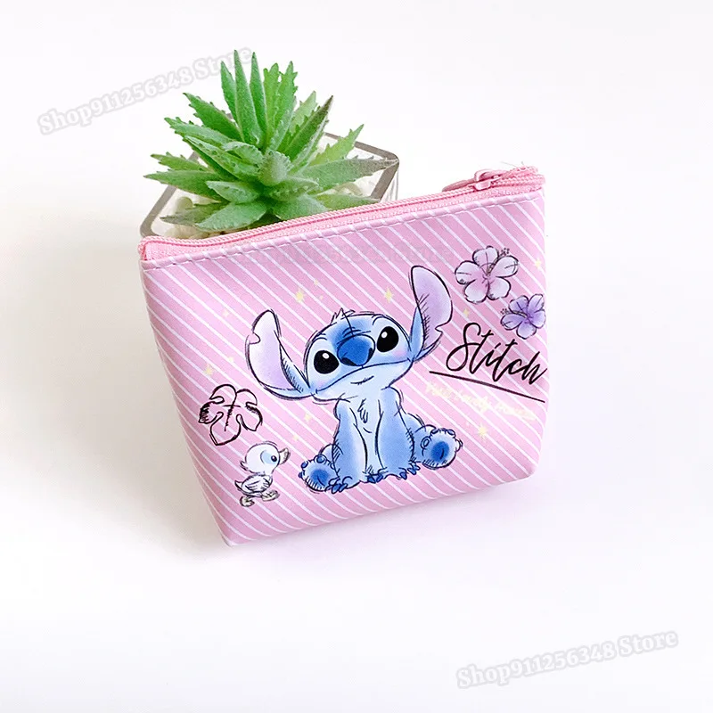 Disney Stitch Coin Purse Cartoon Anime Pu Key Case Card Holder Kawaii Storage Bag Children Wallet Mini Clutch Gifts for Kids