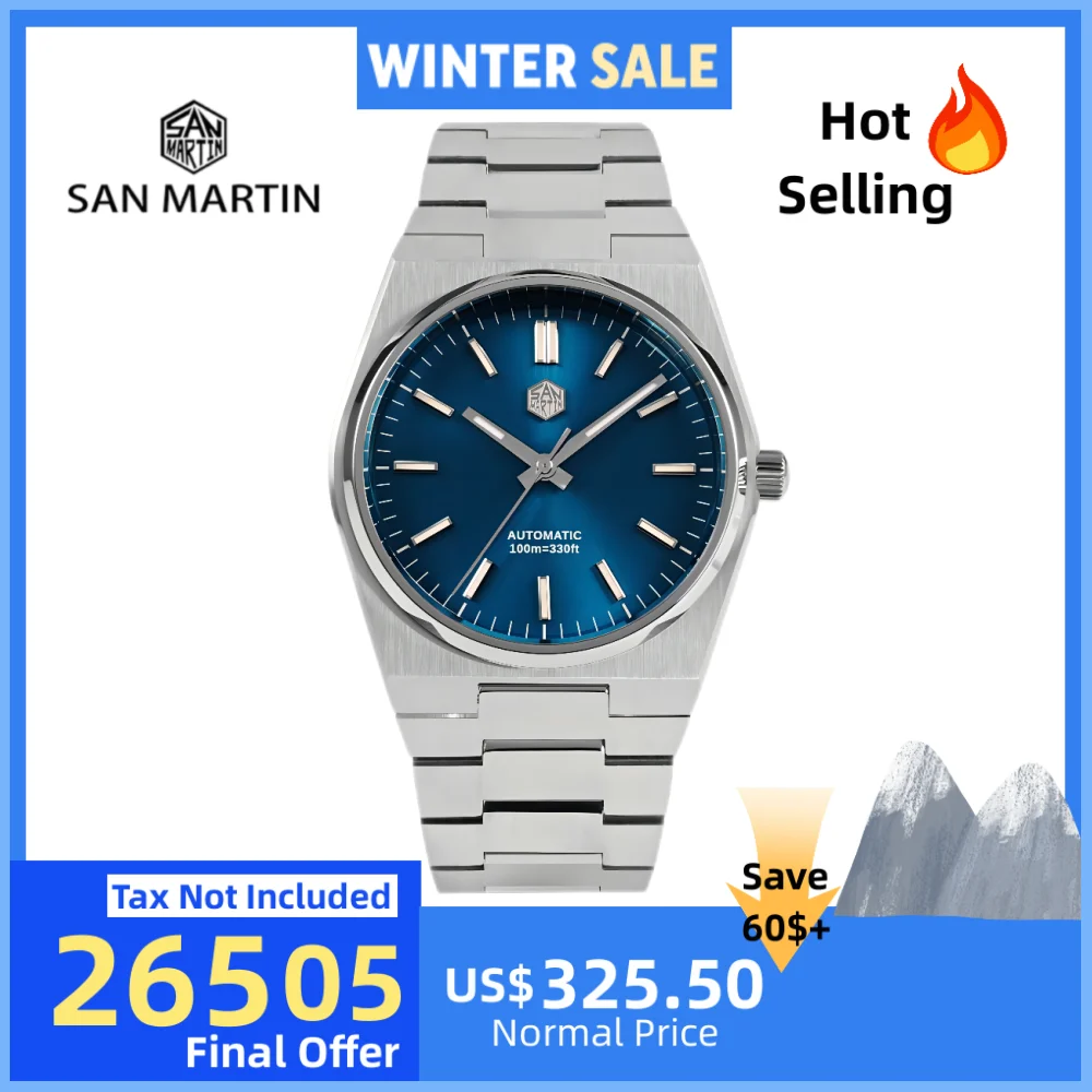 

San Martin 40mm Miyota 9015 Mechanical Watches Waterproof Wristwatch For Men Luxury BGW-9 Luminous Waterproof 10Bar SN0023