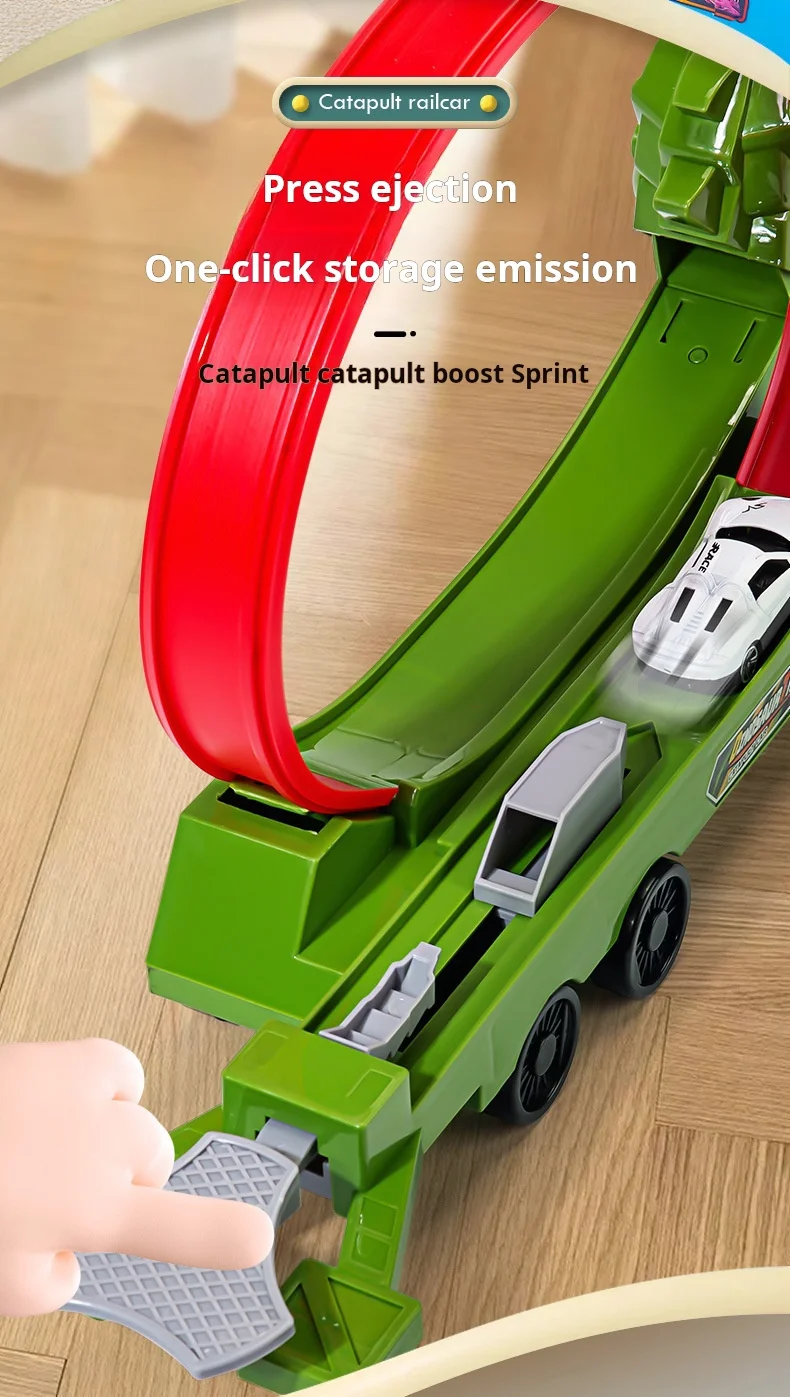 Dinosaurier Track Auto Schiebe Eisenbahn Spielzeug Shark DIY Montiert Schiene Kinder Spielen Fahrzeuge Pädagogisches Spielzeug Für Jungen Geschenk – Detail 5