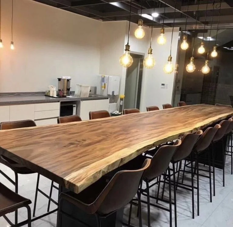 Factory wholesale South America natural shape acacia walnut solid live edge dining tables wood slab acacia wood slab